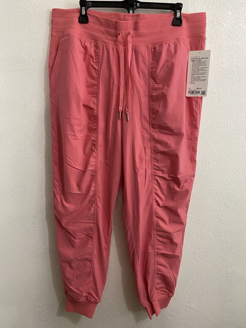 New Lululemon Dance Studio Mid Rise Lined Joggers 14 Flamingo Color G
